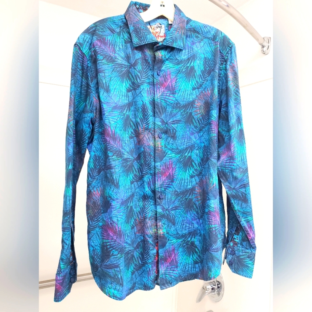 Robert Graham Large purple and green men's shirt